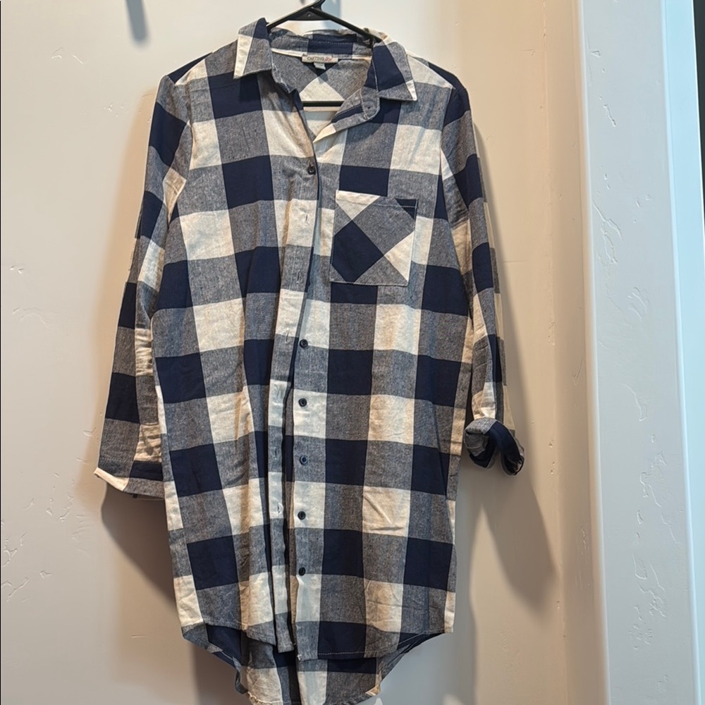Blue and Cream Checkered dress